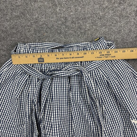 Abercrombie & Fitch Skirt Womens Medium Blue White Gingham Pleated Lined Belted - Picture 4 of 11